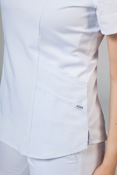 Adar Uniforms Yoga scrubs set (with Modern top – elastic) white-5