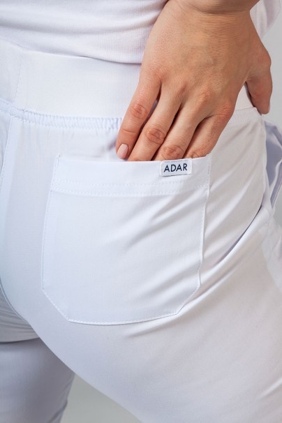 Adar Uniforms Yoga scrubs set (with Modern top – elastic) white-10