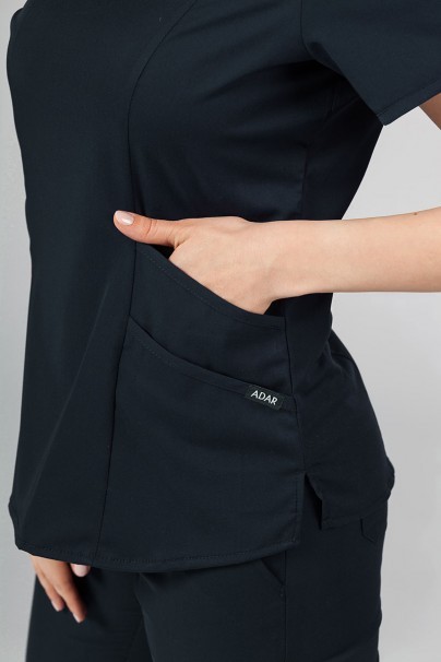 Adar Uniforms Yoga scrubs set (with Modern top – elastic) navy-7
