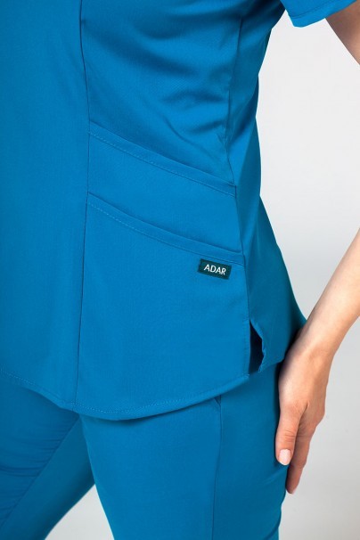 Adar Uniforms Yoga scrubs set (with Modern top – elastic) royal blue-4