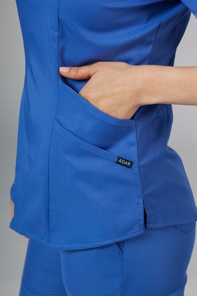 Adar Uniforms Yoga scrubs set (with Modern top – elastic) ceil blue-5