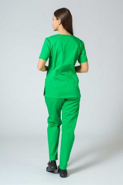 Women’s Sunrise Uniforms Basic Classic scrubs set (Light top, Regular trousers) apple green-2