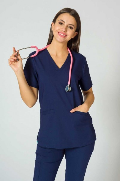 Women's Sunrise Uniforms Premium scrubs set (Joy top, Chill trousers) navy-2