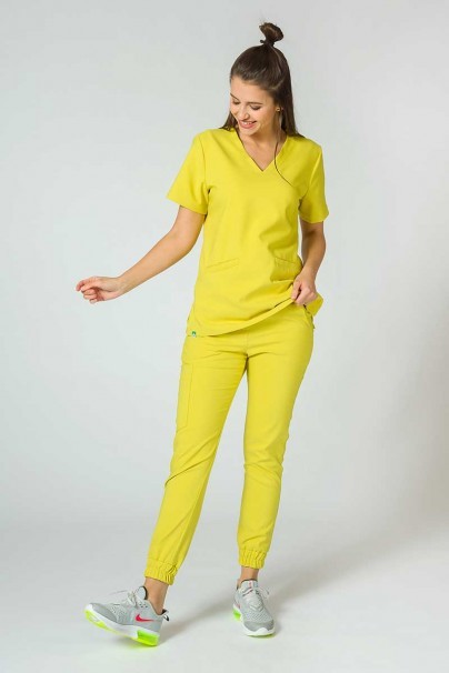 Women's Sunrise Uniforms Premium scrubs set (Joy top, Chill trousers) yellow-2