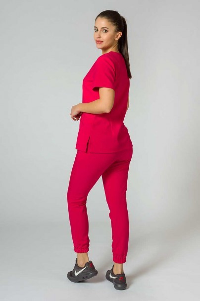 Women's Sunrise Uniforms Premium scrubs set (Joy top, Chill trousers) raspberry-2