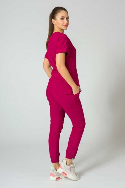 Women's Sunrise Uniforms Premium scrubs set (Joy top, Chill trousers) plum-8