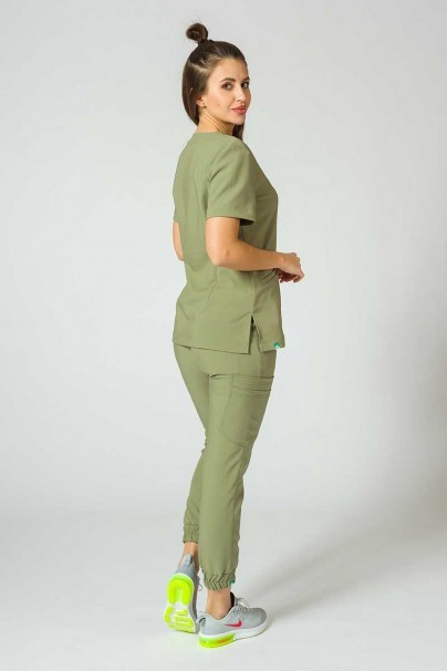 Women's Sunrise Uniforms Premium scrubs set (Joy top, Chill trousers) olive-2