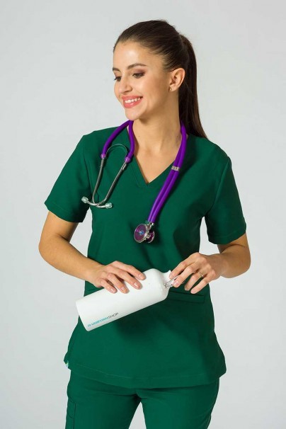 Women's Sunrise Uniforms Premium scrubs set (Joy top, Chill trousers) bottle green-5