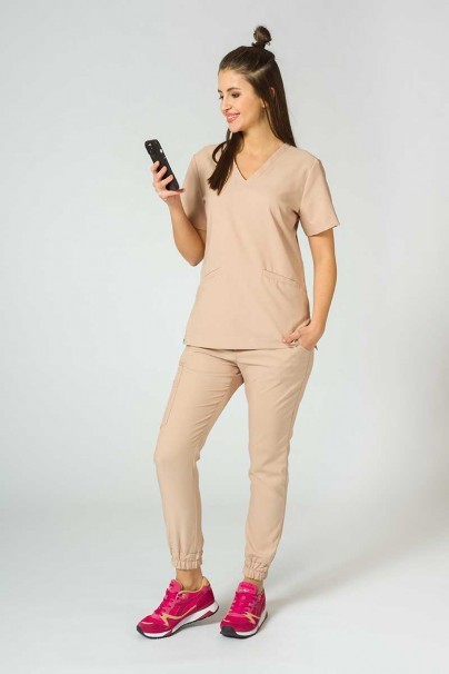 Women's Sunrise Uniforms Premium scrubs set (Joy top, Chill trousers) khaki-2