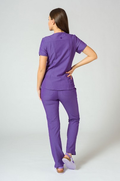Adar Uniforms Yoga scrubs set (with Modern top – elastic) eggplant-2