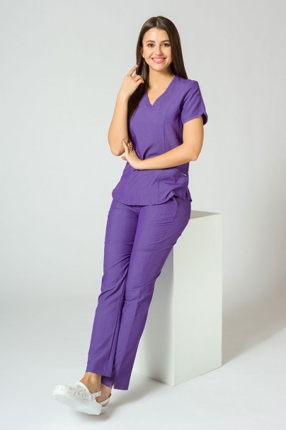 Women’s Adar Uniforms Modern scrub top eggplant-8