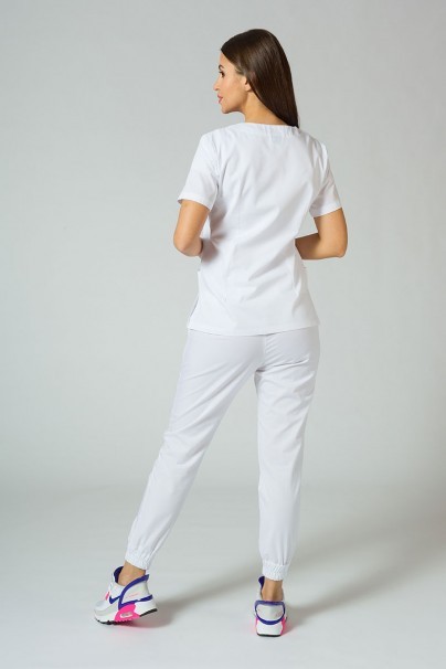 Women's Sunrise Uniforms Basic Jogger scrubs set (Light top, Easy trousers) white-2