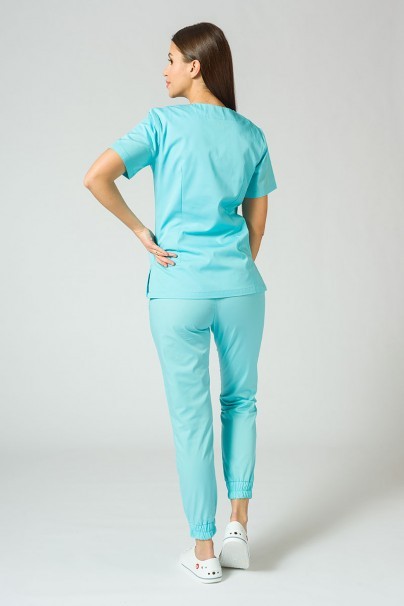 Women's Sunrise Uniforms Basic Jogger scrubs set (Light top, Easy trousers) aqua-1