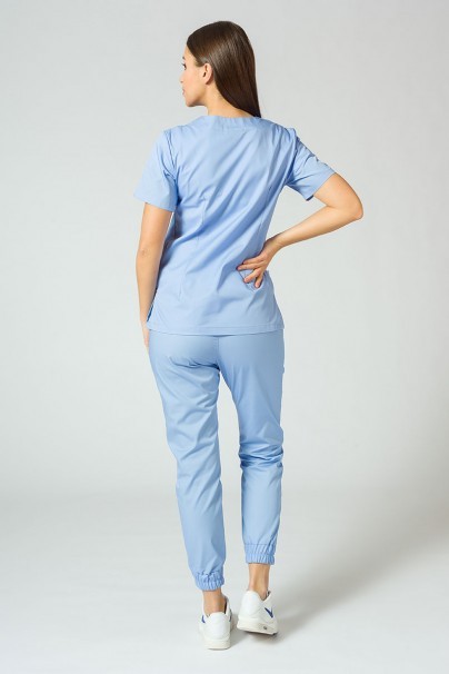 Women's Sunrise Uniforms Basic Jogger scrubs set (Light top, Easy trousers) ceil blue-2