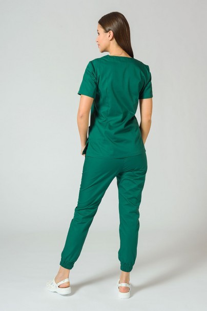 Women's Sunrise Uniforms Basic Jogger scrubs set (Light top, Easy trousers) bootle green-2