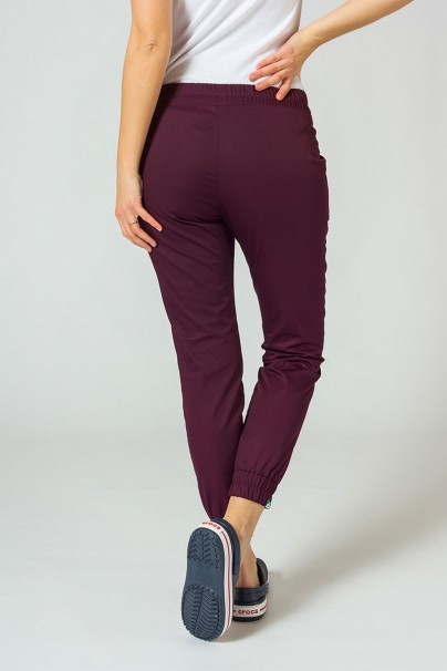 Women's Sunrise Uniforms Basic Jogger scrubs set (Light top, Easy trousers) burgundy-5