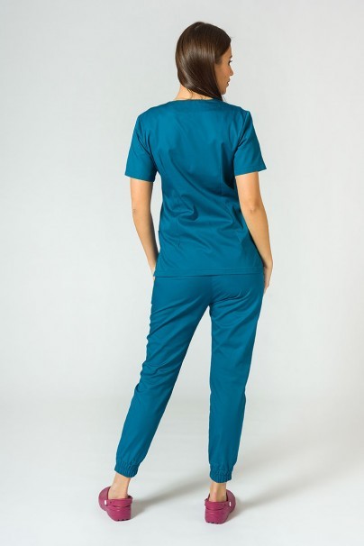 Women's Sunrise Uniforms Basic Jogger scrubs set (Light top, Easy trousers) caribbean blue-2
