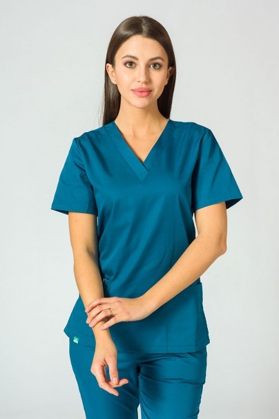 Women's Sunrise Uniforms Basic Jogger scrubs set (Light top, Easy trousers) caribbean blue-2