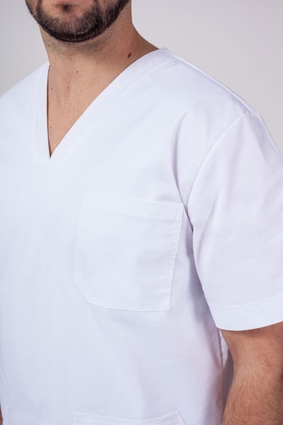 Men's Sunrise Uniforms Active scrubs set (Flex top, Flow trousers) white-4