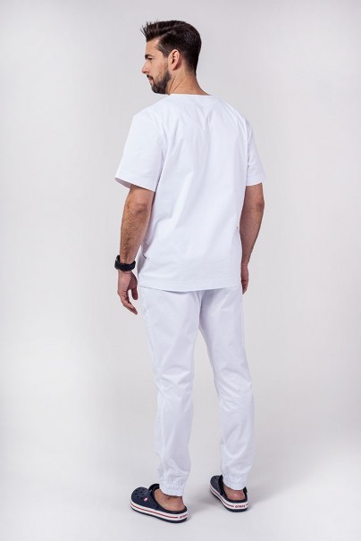 Men's Sunrise Uniforms Active scrubs set (Flex top, Flow trousers) white-1