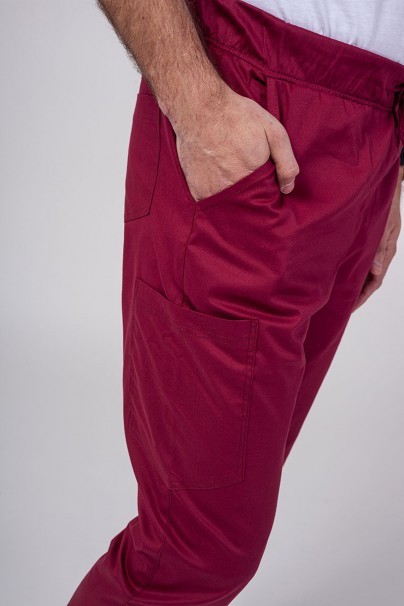 Men's Sunrise Uniforms Active scrubs set (Flex top, Flow trousers) wine-8