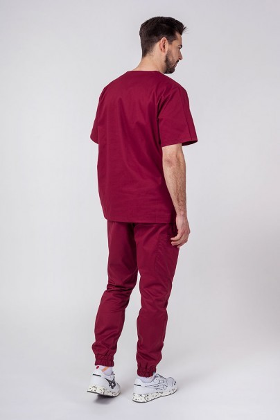 Men's Sunrise Uniforms Active scrubs set (Flex top, Flow trousers) wine-1