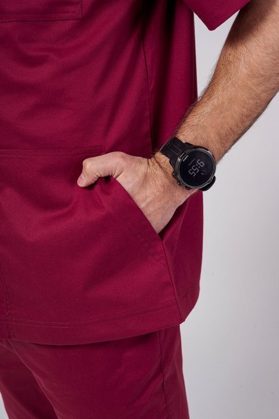 Men's Sunrise Uniforms Active scrubs set (Flex top, Flow trousers) wine-5