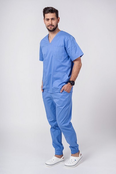 Men's Sunrise Uniforms Active scrubs set (Flex top, Flow trousers) ceil blue-2