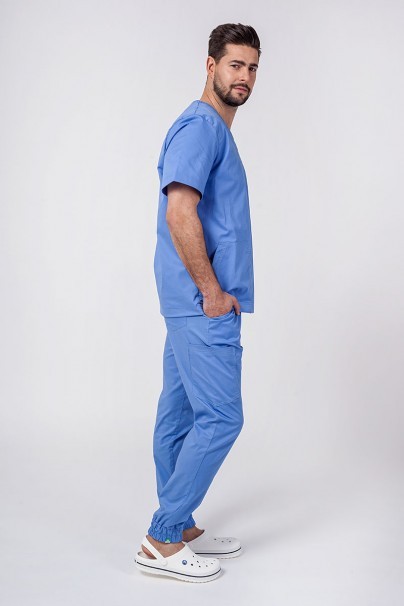 Men's Sunrise Uniforms Active scrubs set (Flex top, Flow trousers) ceil blue-1