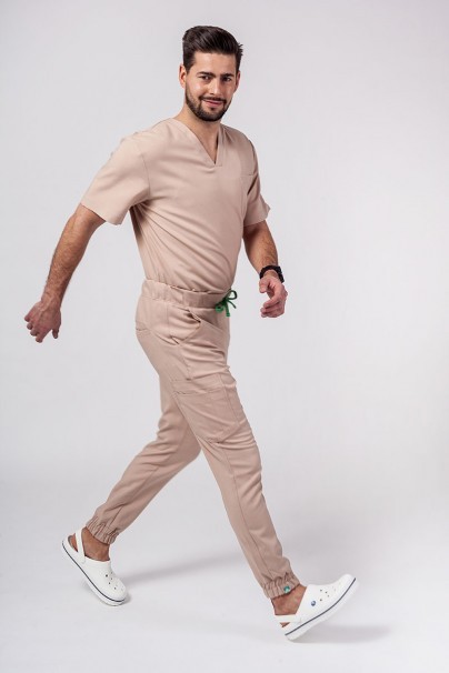Men's Sunrise Uniforms Premium scrubs set (Dose top, Select trousers) khaki-2