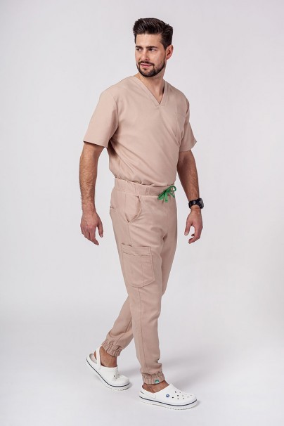 Men's Sunrise Uniforms Premium scrubs set (Dose top, Select trousers) khaki-1
