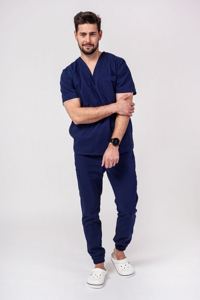 Men's Sunrise Uniforms Premium scrubs set (Dose top, Select trousers) navy-2