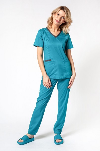 Women’s Maevn Matrix Contrast scrub top teal blue-3