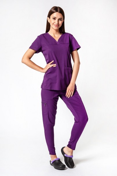 Women’s Adar Uniforms Ultimate Yoga jogger scrub trousers eggplant-6