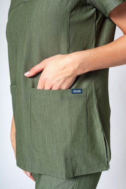 Adar Uniforms scrubs set Ultimate (with Sweetheart top – elastic) heather olive-5