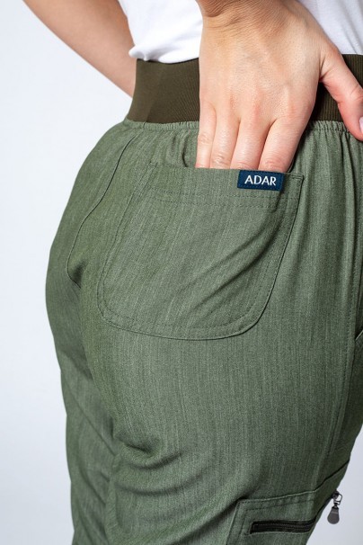 Women’s Adar Uniforms Ultimate Yoga jogger scrub trousers heather olive-4