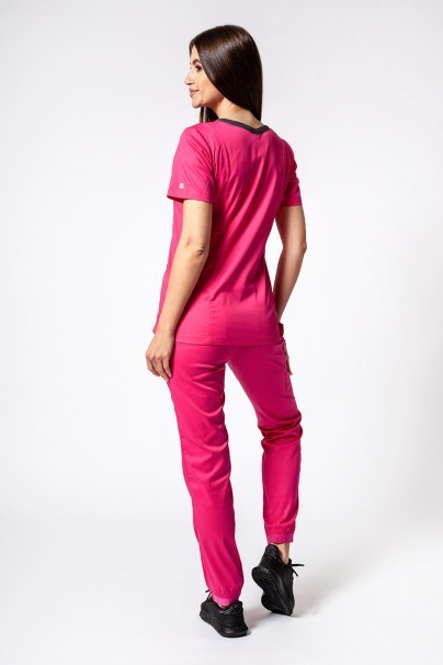 Women's Maevn Matrix Contrast scrubs set hot pink-2
