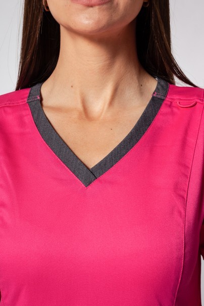 Women's Maevn Matrix Contrast scrubs set hot pink-4