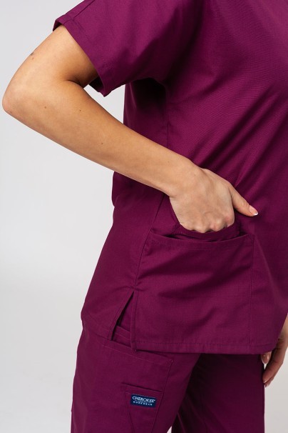 Women's Cherokee Originals scrubs set (V-neck top, N.Rise trousers) wine-6