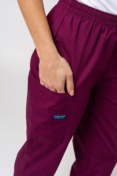 Women's Cherokee Originals scrubs set (V-neck top, N.Rise trousers) wine-9