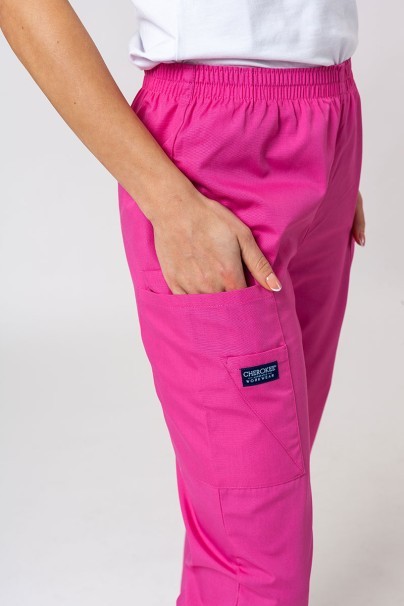 Women's Cherokee Originals scrubs set (V-neck top, N.Rise trousers) shocking pink-9
