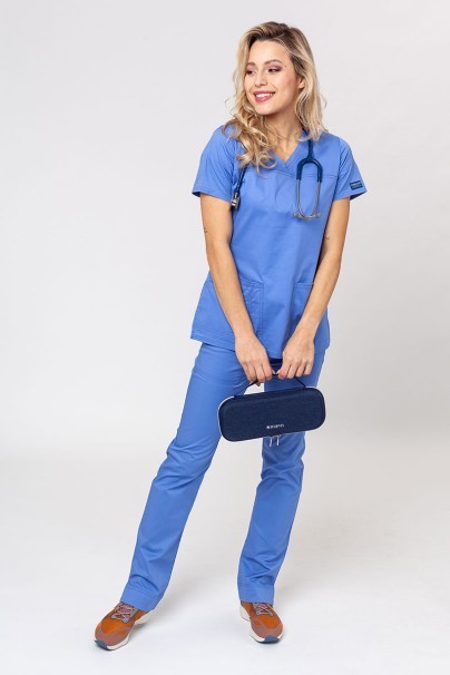 Women's Cherokee Core Stretch scrubs set (Core top, Mid Rise trousers) ceil blue-4