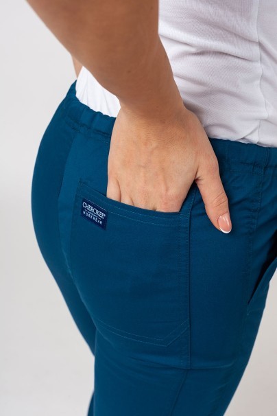 Women's Cherokee Core Stretch scrubs set (Core top, Mid Rise trousers) caribbean blue-13
