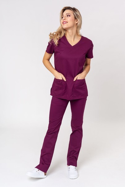 Women’s Cherokee Core Stretch Mid Rise scrub trousers wine-5