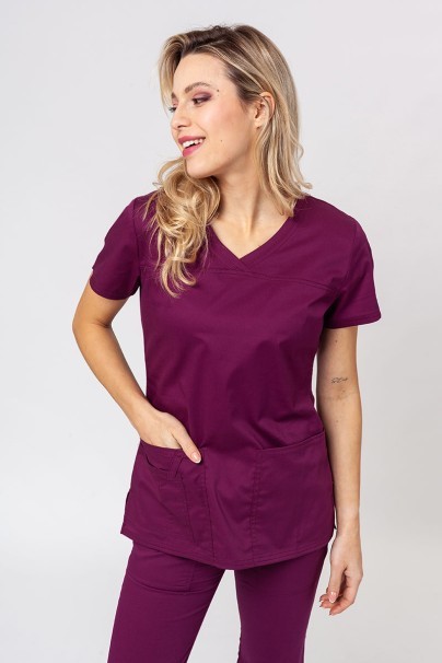 Women's Cherokee Core Stretch scrubs set (Core top, Mid Rise trousers) wine-2