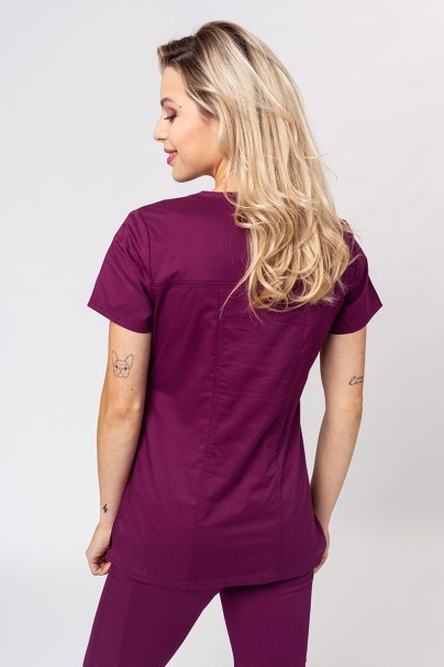 Women's Cherokee Core Stretch scrubs set (Core top, Mid Rise trousers) wine-3