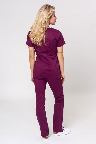 Women's Cherokee Core Stretch scrubs set (Core top, Mid Rise trousers) wine-1