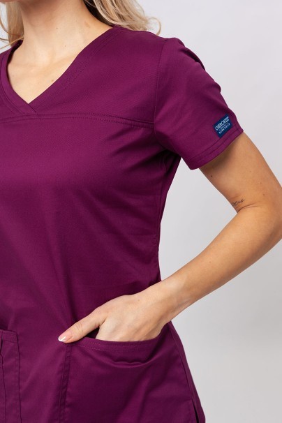 Women's Cherokee Core Stretch scrubs set (Core top, Mid Rise trousers) wine-6