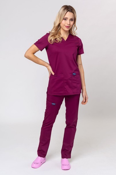 Women’s Cherokee Revolution scrub cargo trousers wine-6