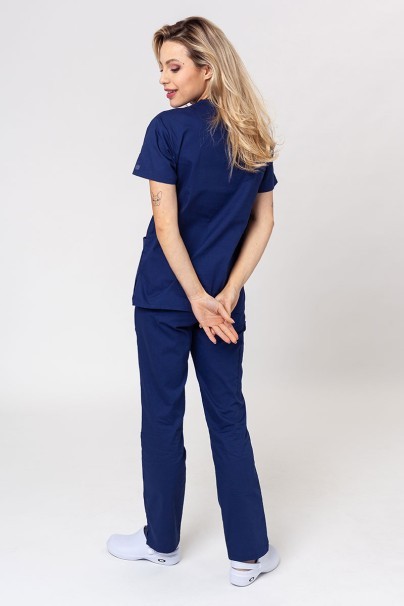 Women's Dickies EDS Signature Modern scrubs set (V-neck top, Pull-on trousers) true navy-2